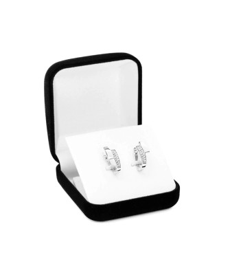 Sterling Silver Geometric Earrings with Zirconia