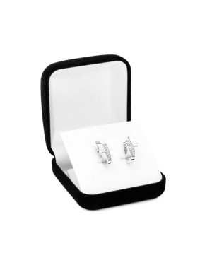 Sterling Silver Geometric Earrings with Zirconia