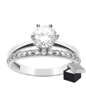 Silver ring with a large stone