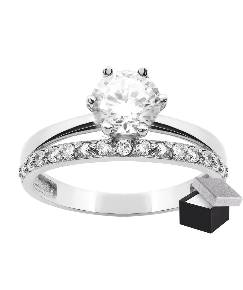 Silver ring with a large stone