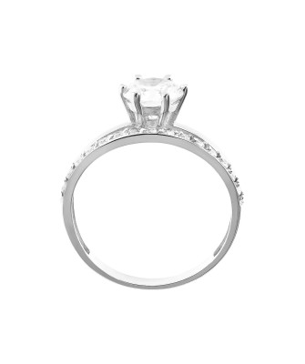 Silver ring with a large stone