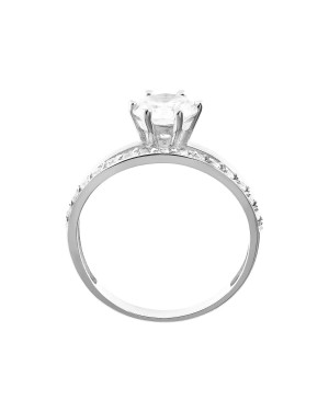 Silver ring with a large stone