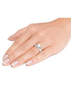 Silver ring with a large stone