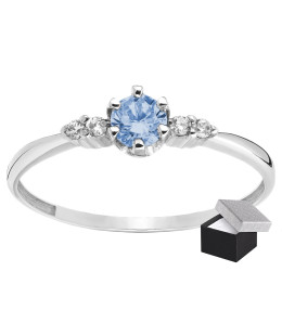 Silver ring with a blue stone