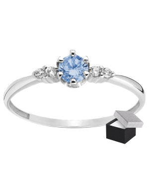 Silver ring with a blue stone