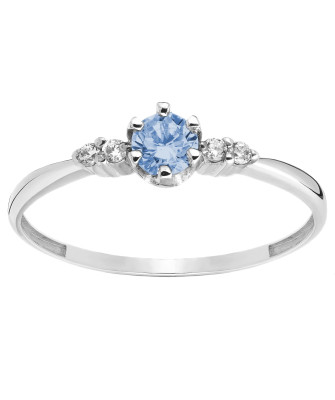 Silver ring with a blue stone