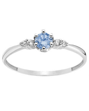 Silver ring with a blue stone