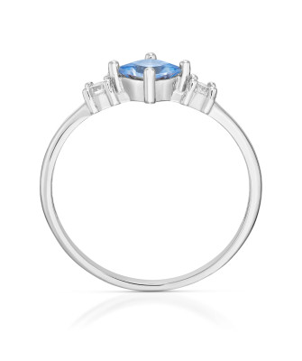 Silver ring with a blue stone