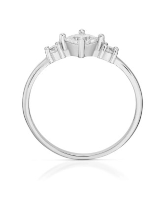 Silver ring with cubic zirconia