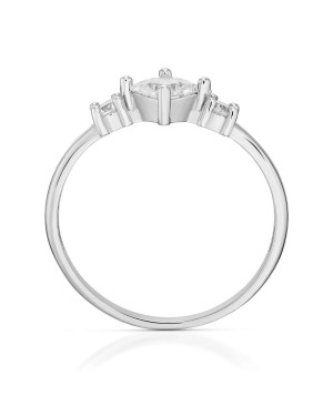 Silver ring with cubic zirconia