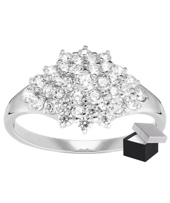 Large silver flower ring