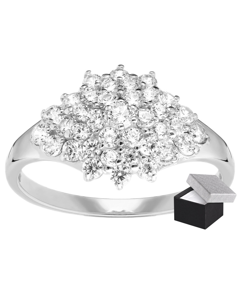 Large silver flower ring