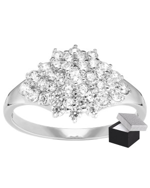 Large silver flower ring