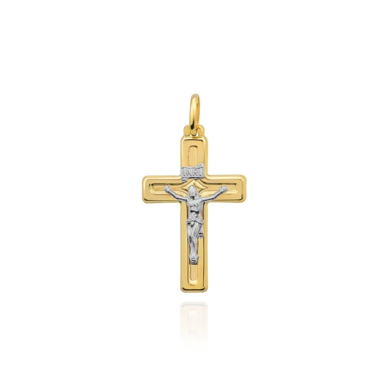 ⭐ Shiny gold cross with crucified Jesus in white gold ♥ GoldJewellery