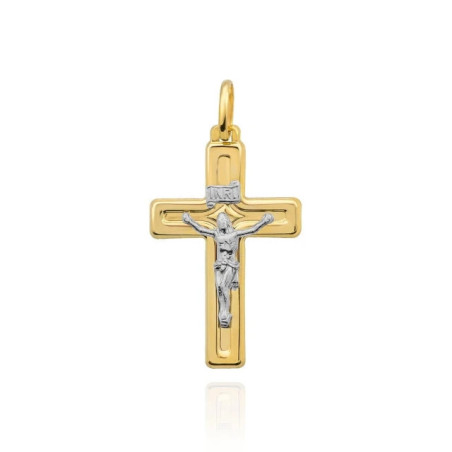 ⭐ Shiny gold cross with crucified Jesus in white gold ♥ GoldJewellery
