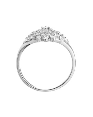 Large silver flower ring