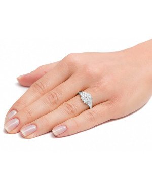 Large silver flower ring