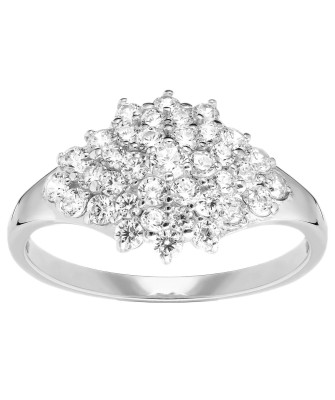 Large silver flower ring