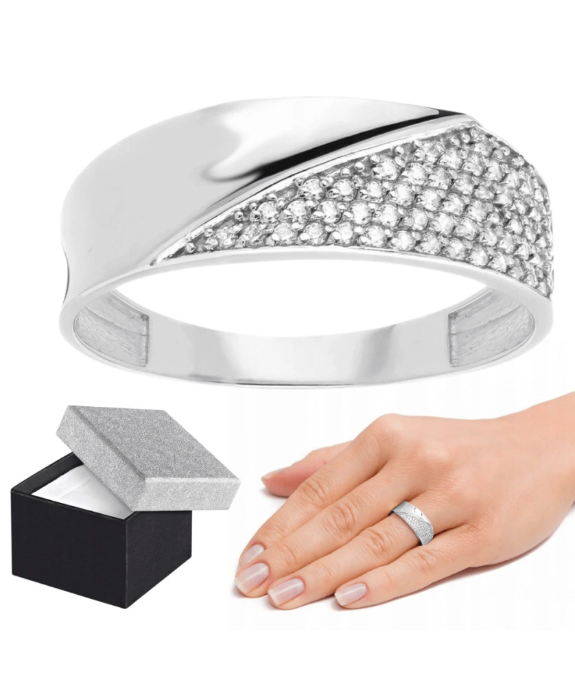 Silver wide ring band