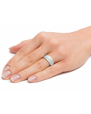 Silver wide ring band