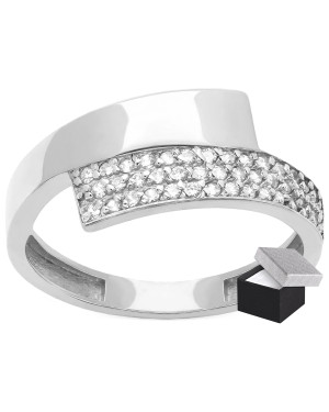 Asymmetric silver ring pattern