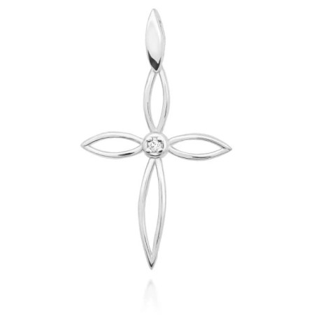 585 gold cross with a 0.02 ct diamond GoldJewellery