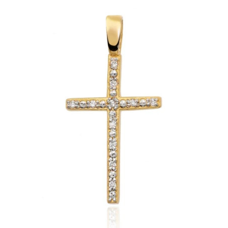 585 gold cross with 0.05 ct diamonds GoldJewellery