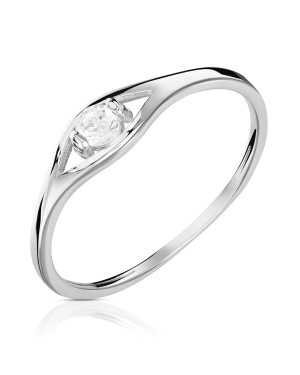 Delicate silver ring with zirconia