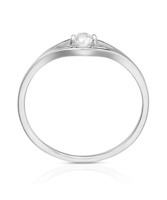 Delicate silver ring with zirconia