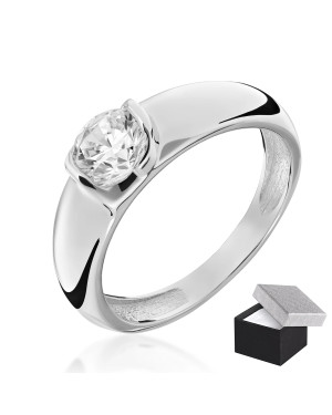 Silver ring with a large stone