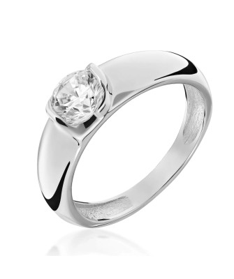 Silver ring with a large stone