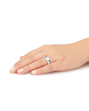 Silver ring with a large stone