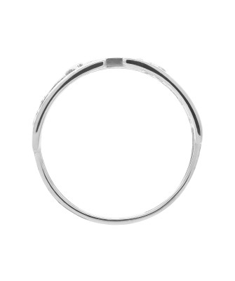 Wide silver ring with stones