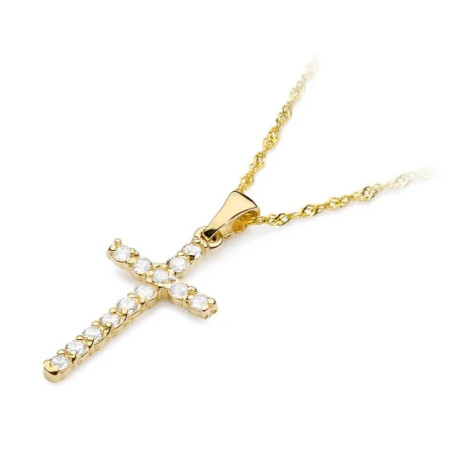 585 gold cross with 0.39ct diamonds GoldJewellery