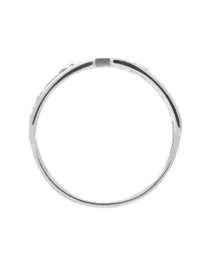 Wide silver ring with stones