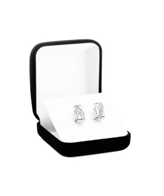 Sterling Silver Wave Earrings with Zirconia