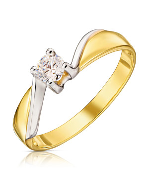 Gold ring with zirconia 8k
