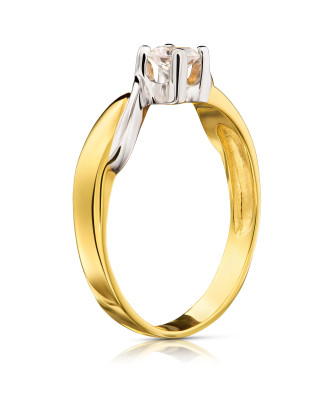 Gold ring with zirconia 8k