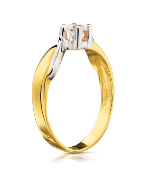 Gold ring with zirconia 8k