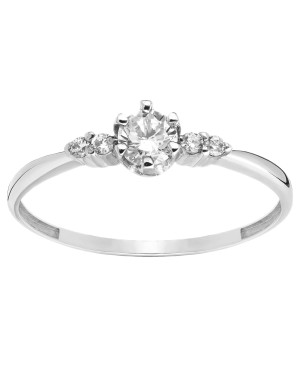 Silver engagement ring cubic zirconia