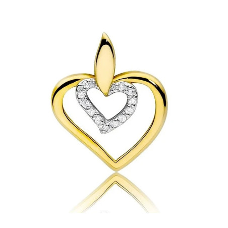 Gold Heart Pendant 585 with Diamonds 0.06 ct| GoldJewellery