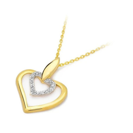 Gold Heart Pendant 585 with Diamonds 0.06 ct| GoldJewellery