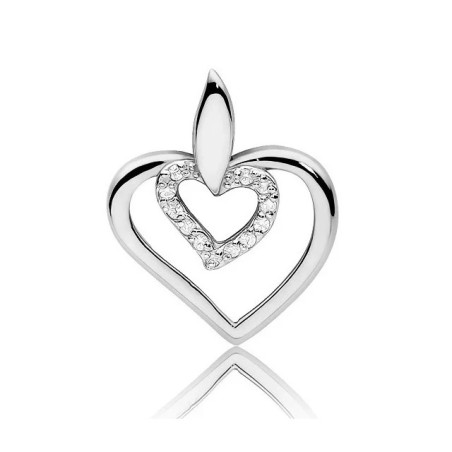 Gold Heart Pendant 585 with Diamonds 0.06 ct| GoldJewellery