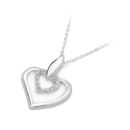 Gold Heart Pendant 585 with Diamonds 0.06 ct| GoldJewellery