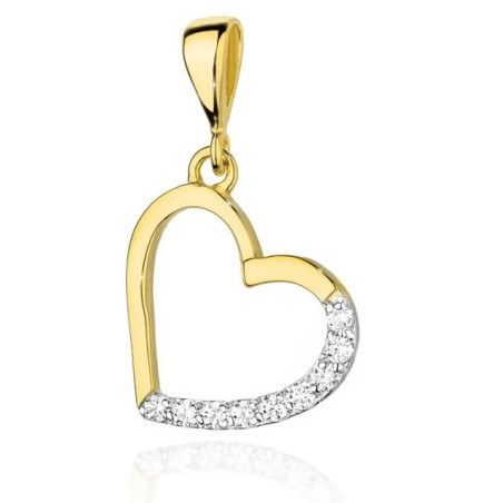 Gold Heart Pendant 585 with Diamonds 0.13 ct| GoldJewellery