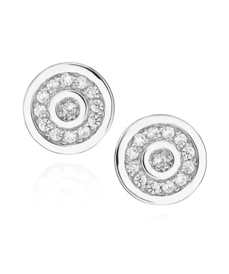 Sterling Silver Sparkle Stud Earrings with Zirconia