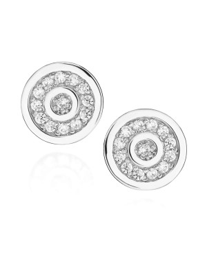 Sterling Silver Sparkle Stud Earrings with Zirconia