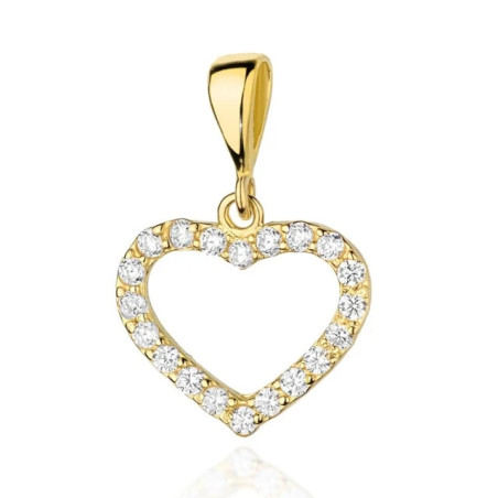 Gold Heart Pendant 585 filled with 0.28ct Diamonds GoldJewellery