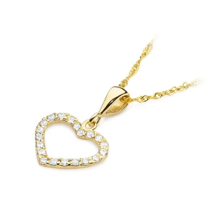 Gold Heart Pendant 585 filled with 0.28ct Diamonds GoldJewellery