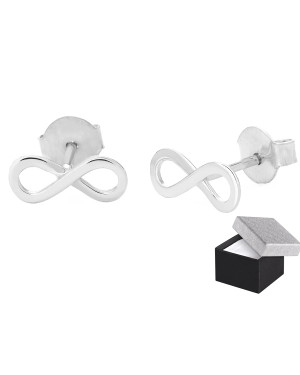 Sterling Silver Infinity Stud Earrings